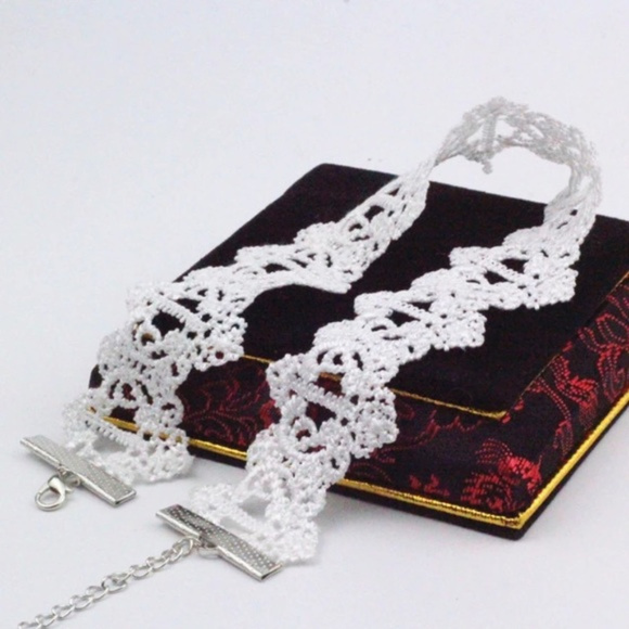 Black or White Lace Tattoo Choker - Picture 2 of 3